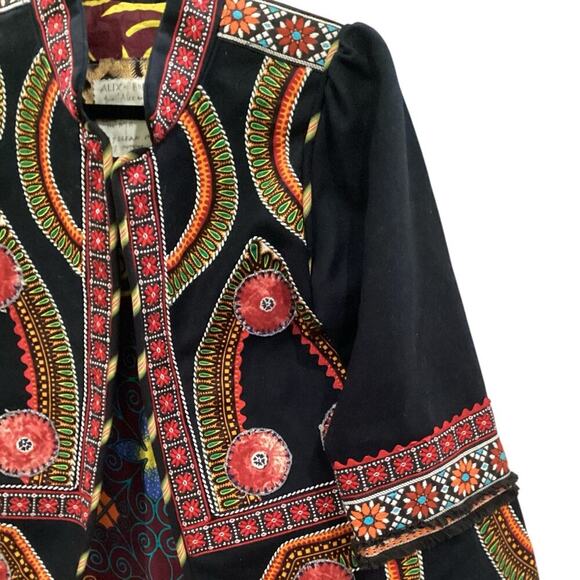 Alix Of Bohemia The Alexander Open Front Jacket  Black Multicolor Size Small - Picture 6 of 12